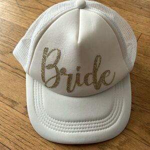 White and Gold Bride Trucker Hat